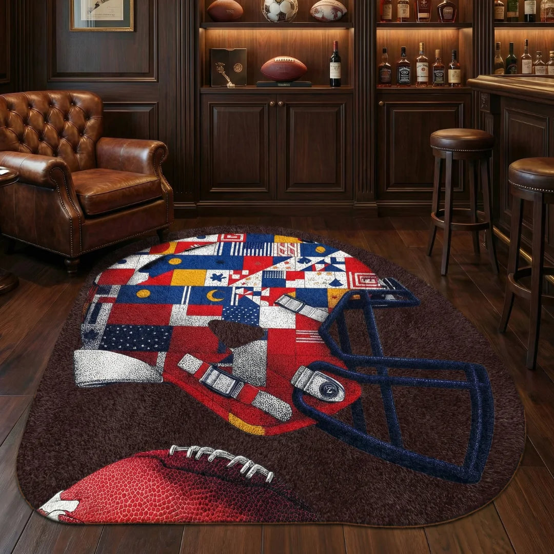 American football logo rug sports ba