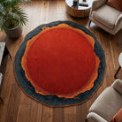 Irregular colores rug living room