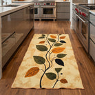 Botanical style rug kitchen