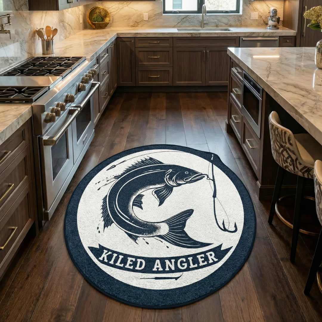 Ocean logo rug kitchen