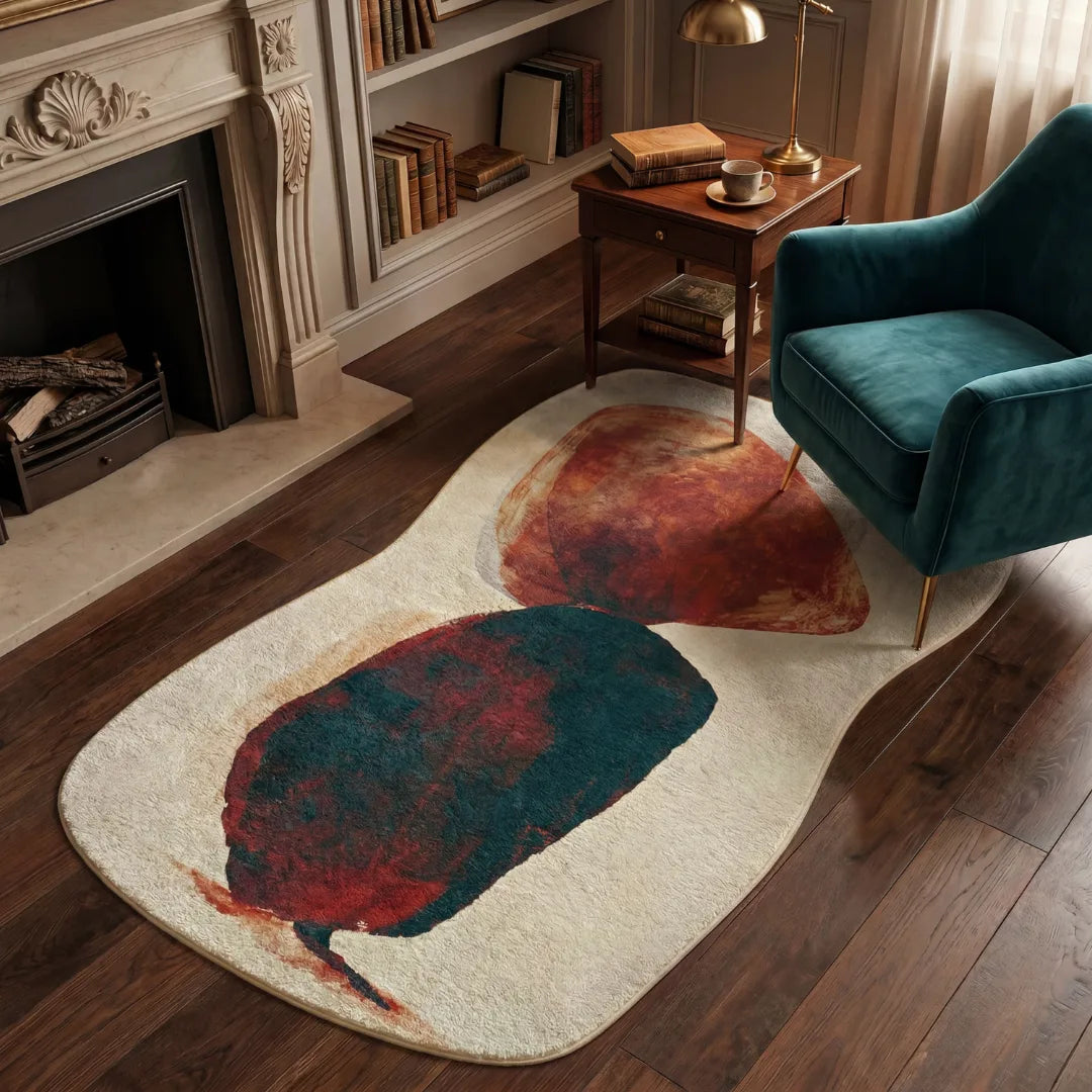 Rothko inspired abstract color rug living room
