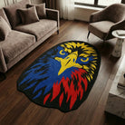 Eagle logo rug living room