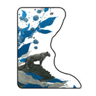 Irregular blue leopard rug bedroom