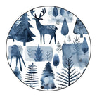 Irregular blue woodland rug living room