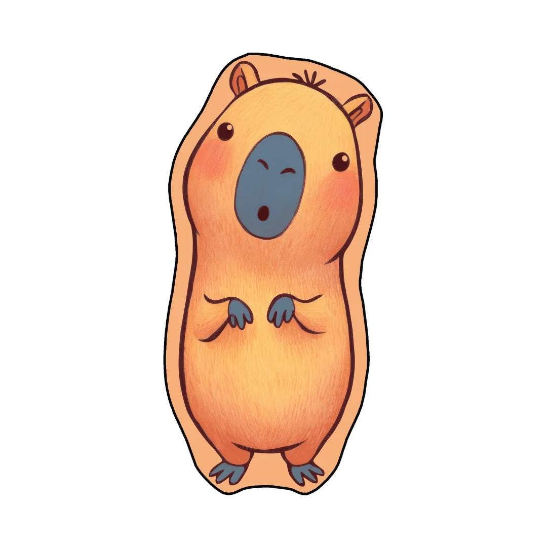 Irregular capybara rug entryway