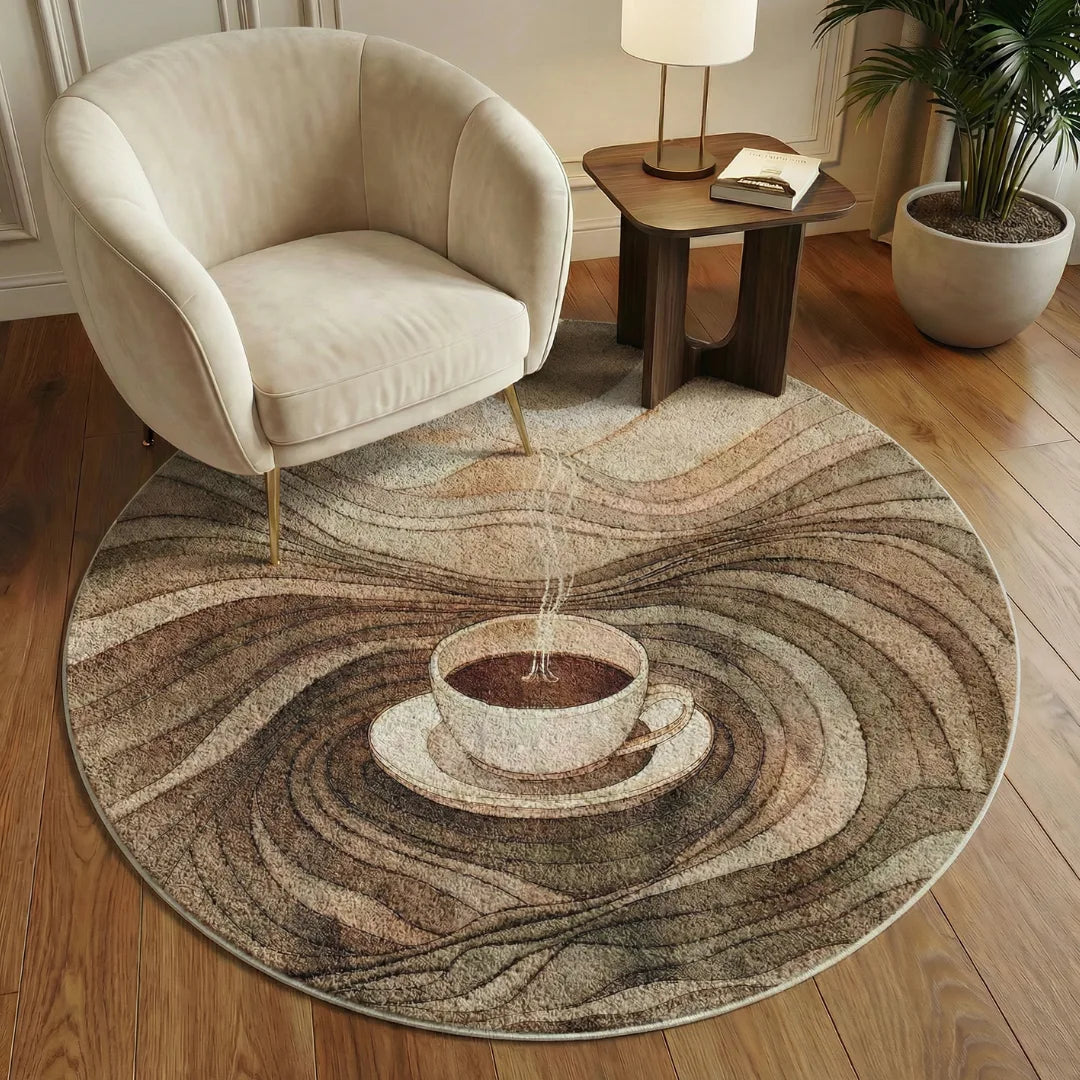 Boho style coffee rug living room