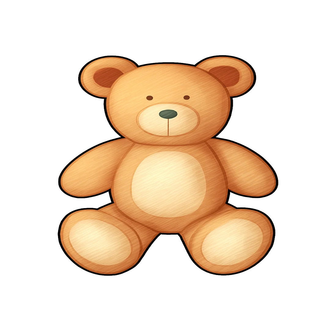 Brown teddy bear shaped rug with soft rounded edges and warm brown tones