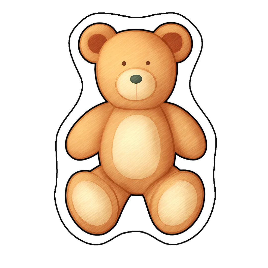 Brown teddy bear shaped rug with soft rounded edges and warm brown tones