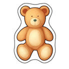 Brown teddy bear shaped rug with soft rounded edges and warm brown tones
