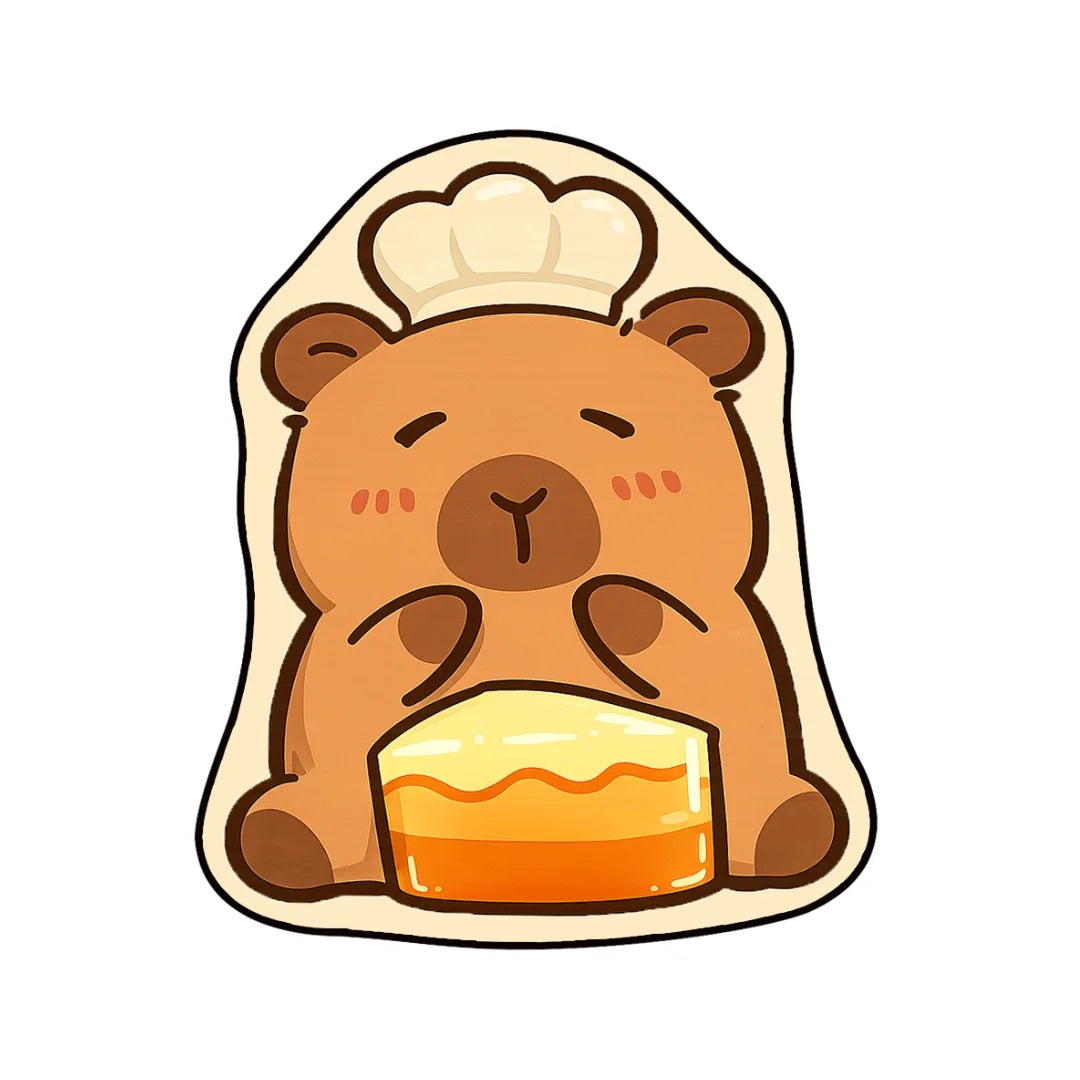 Irregular capybara rug kitchen