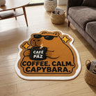 Irregular capybara rug living room
