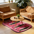 Irregular pink crocodile living room rug