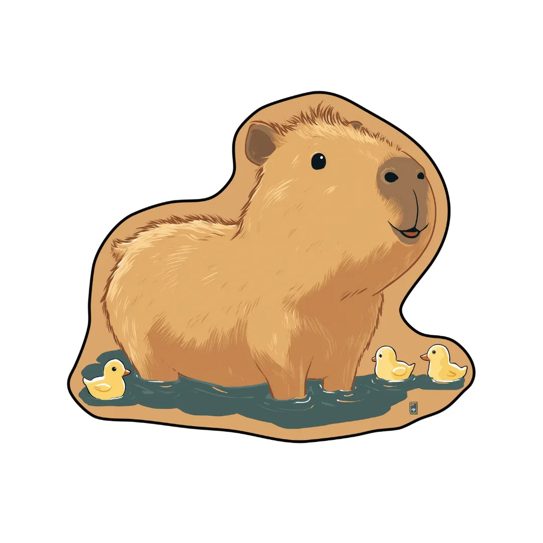 Irregular capybara rug bathroom