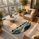 Camel dune style rug patio balcony