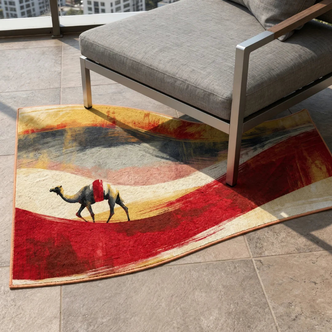 Camel dune style rug patio balcony