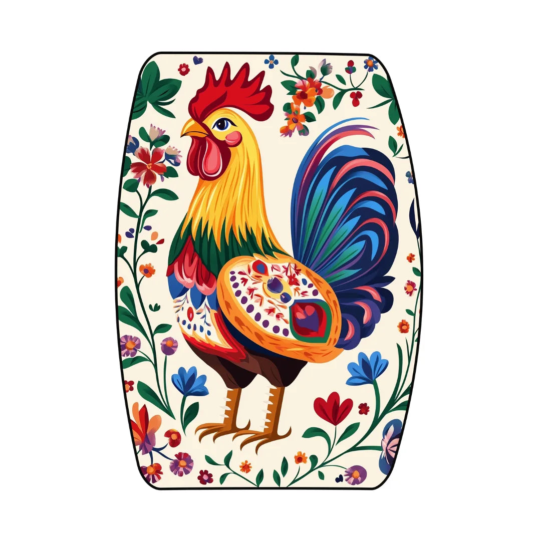 Rooster style rug kitchen