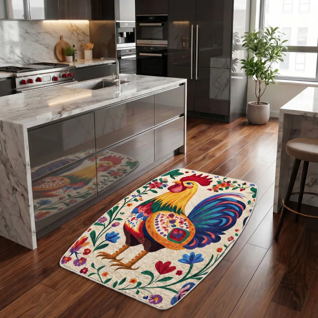 Carnival Comb – Rooster Style Rug | 2 x 3 ft | Kitchen