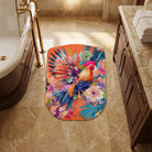 Rooster style rug bathroom