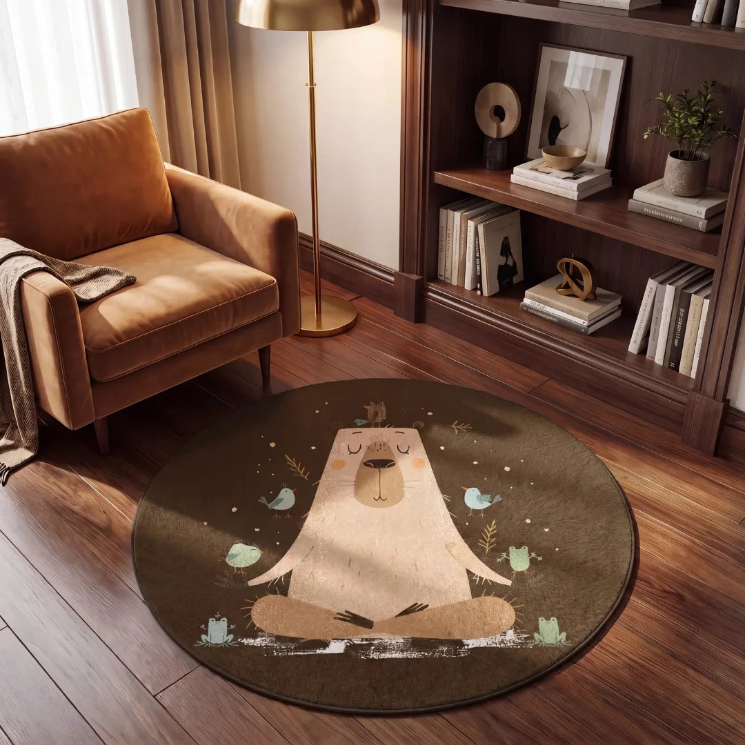 Capybara style rug reading nook
