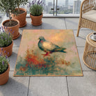 Bird inspired realism rug patio balcony