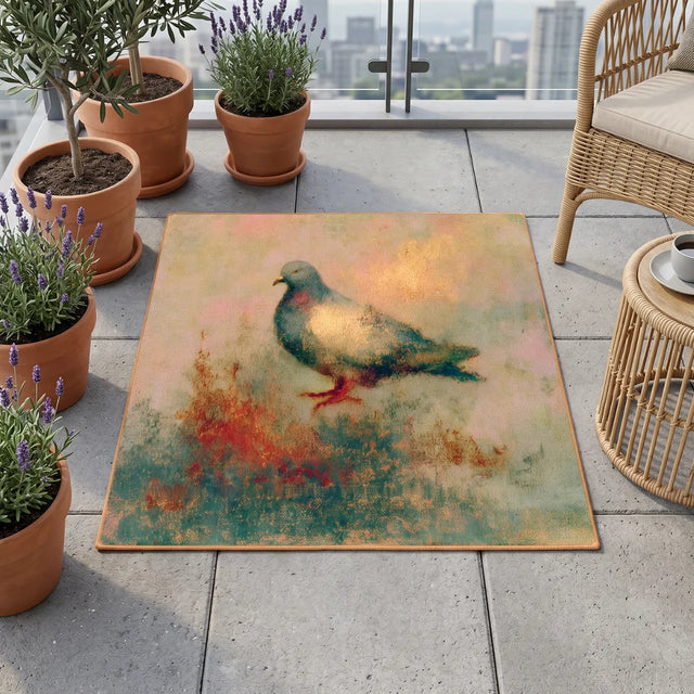 Cinderblush – Bird-Inspired Rug | Realism | 3 x 3.5 ft | Patio & Balcony