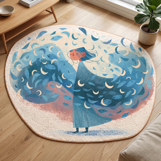 Cloak of Moons – Melancholy Style Rug | 6 x 5 ft | Living Room