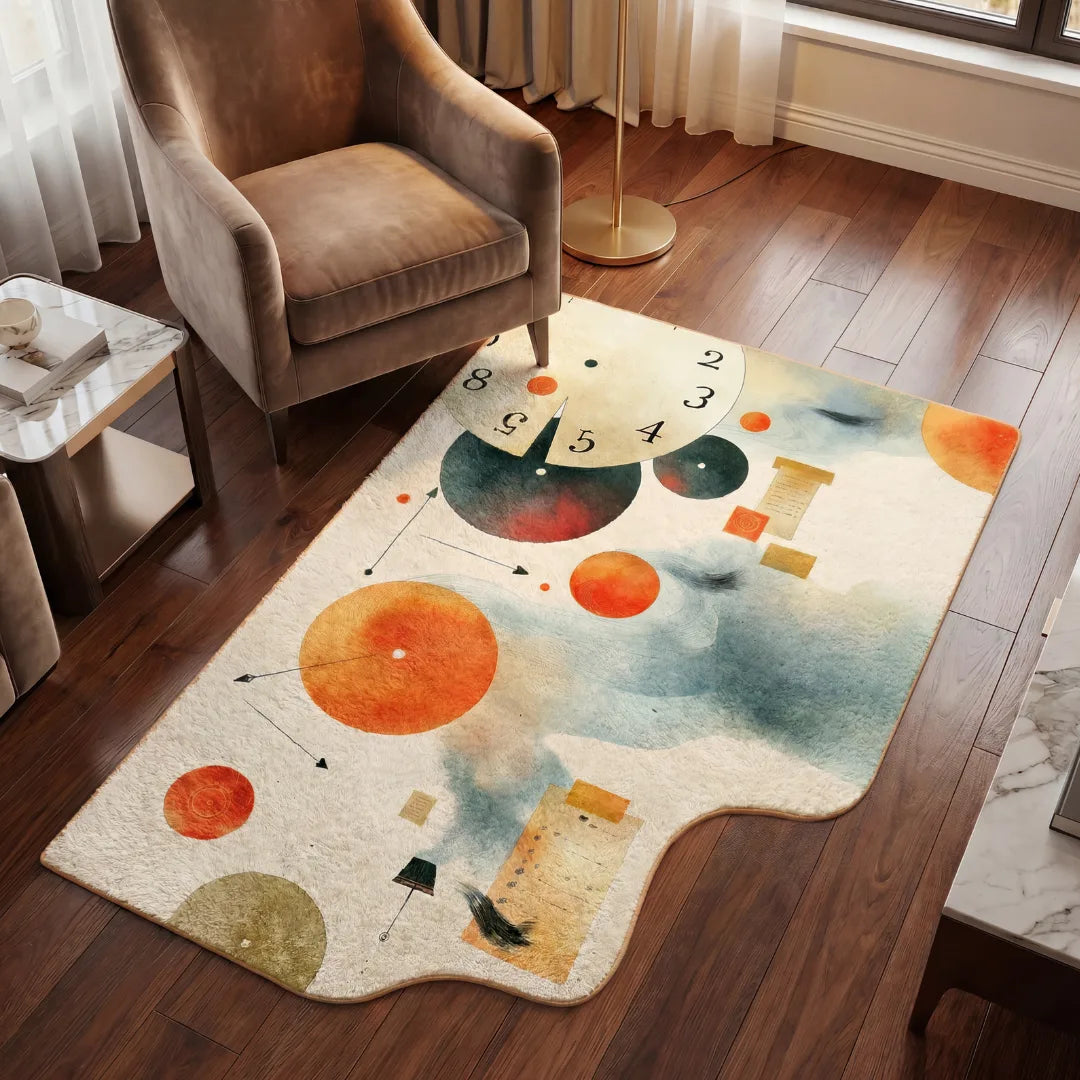 Johns inspired abstract rug living room