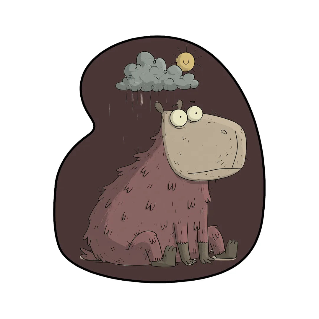 Irregular capybara rug bathroom