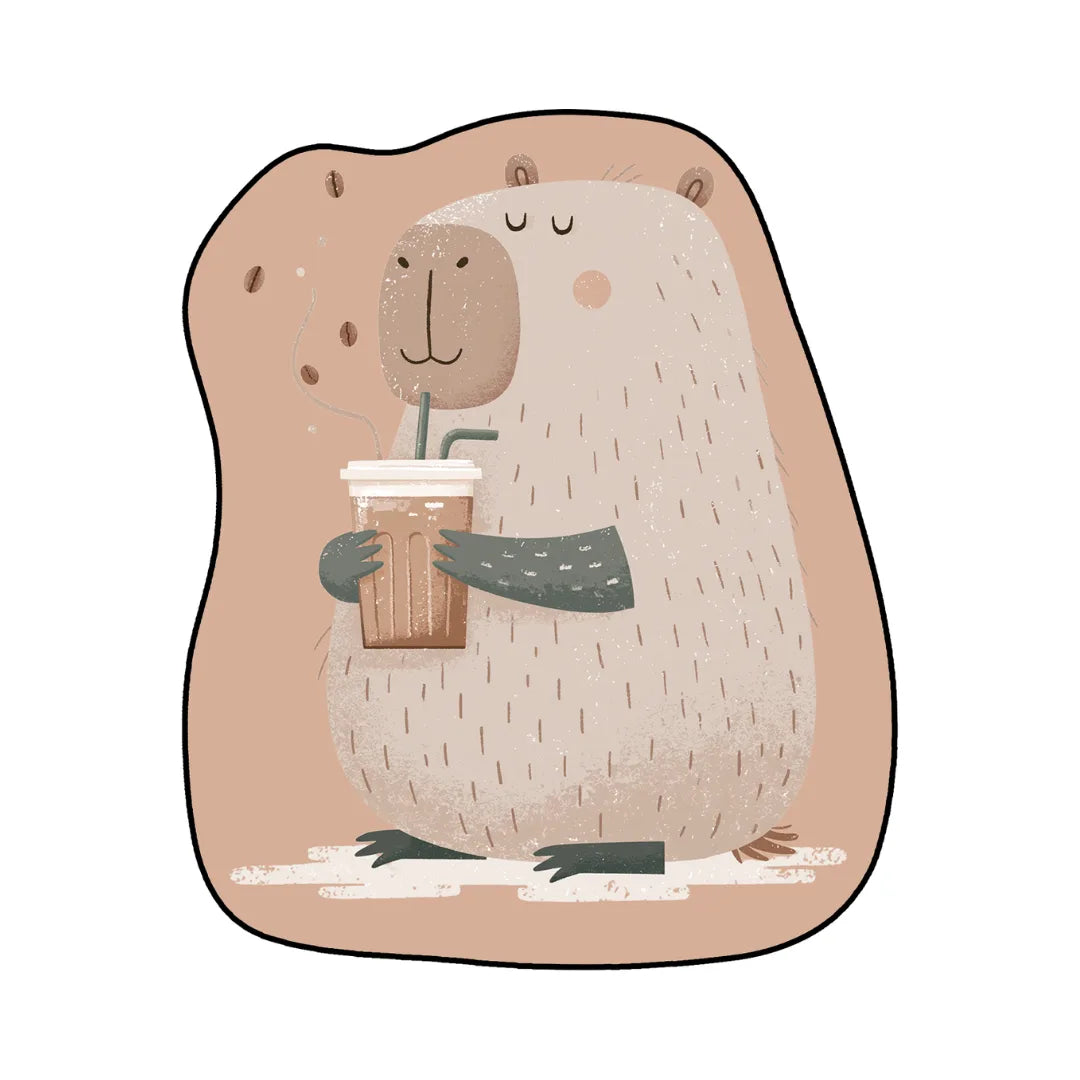 Irregular capybara rug coffee shop