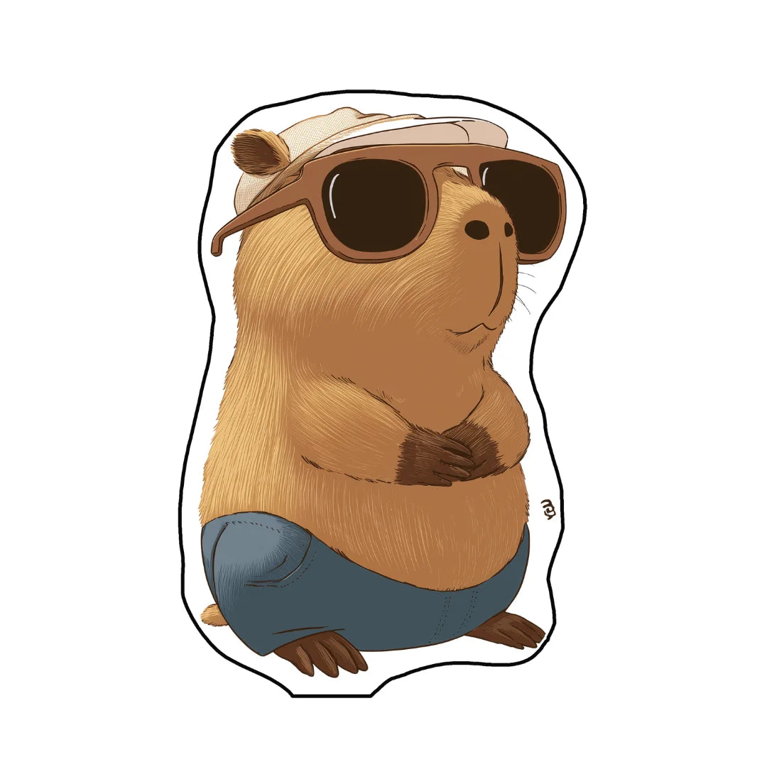 Irregular capybara rug living room