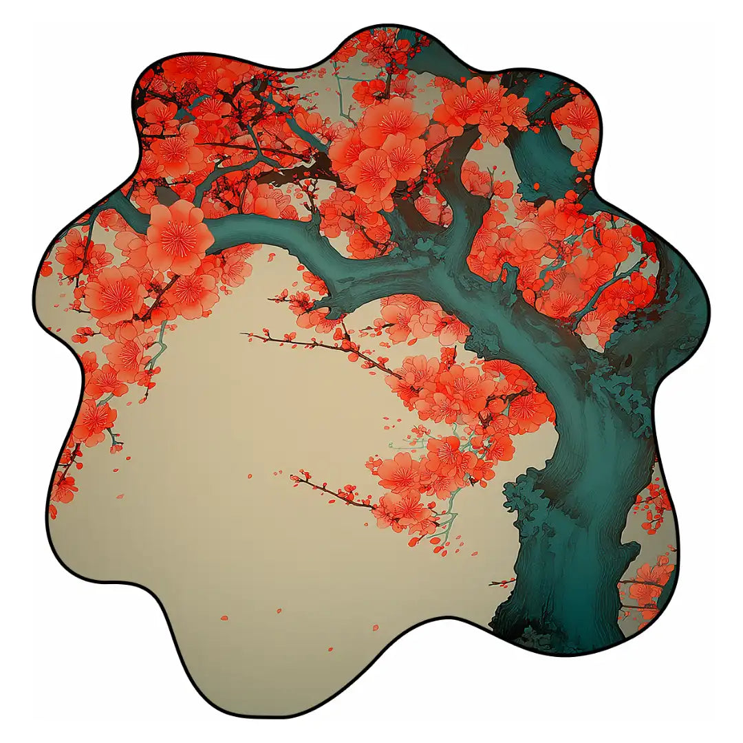 Crimson Quiet floral rug design