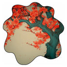 Crimson Quiet floral rug design