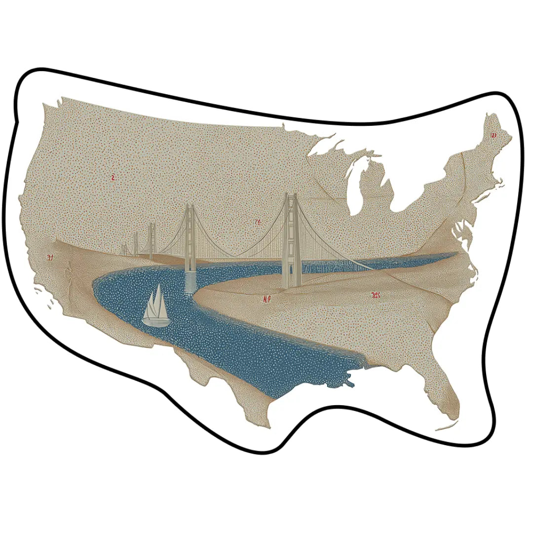 Irregular USA map rug living room