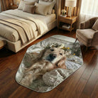Irregular dog rug bedroom