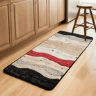 Beige boho style rug kitchen