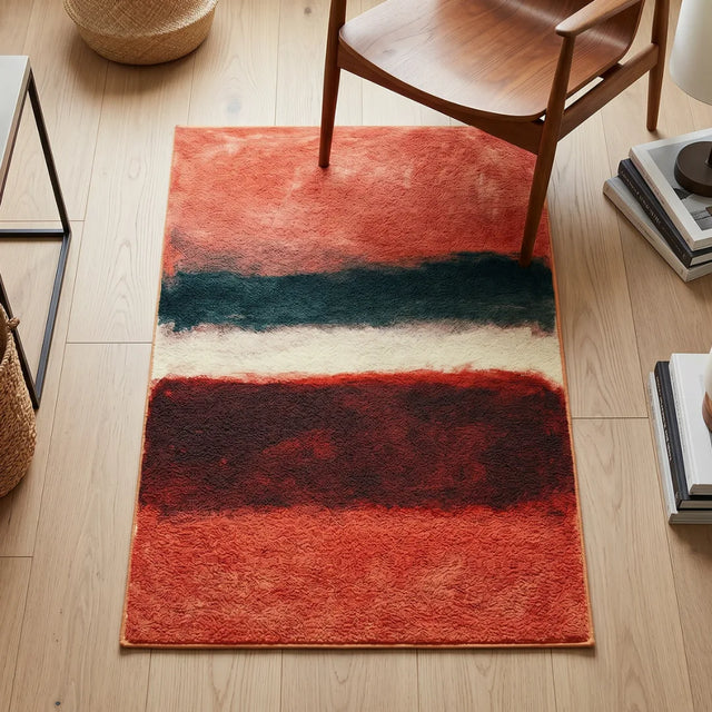 Evening in Three – Rothko-Inspired Abstract Color Rug | 4 x 6 ft | Living Room
