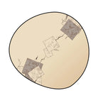 Irregular beige faultline rug living room