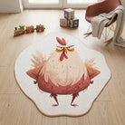Irregular rooster style rug kidsroom playroom