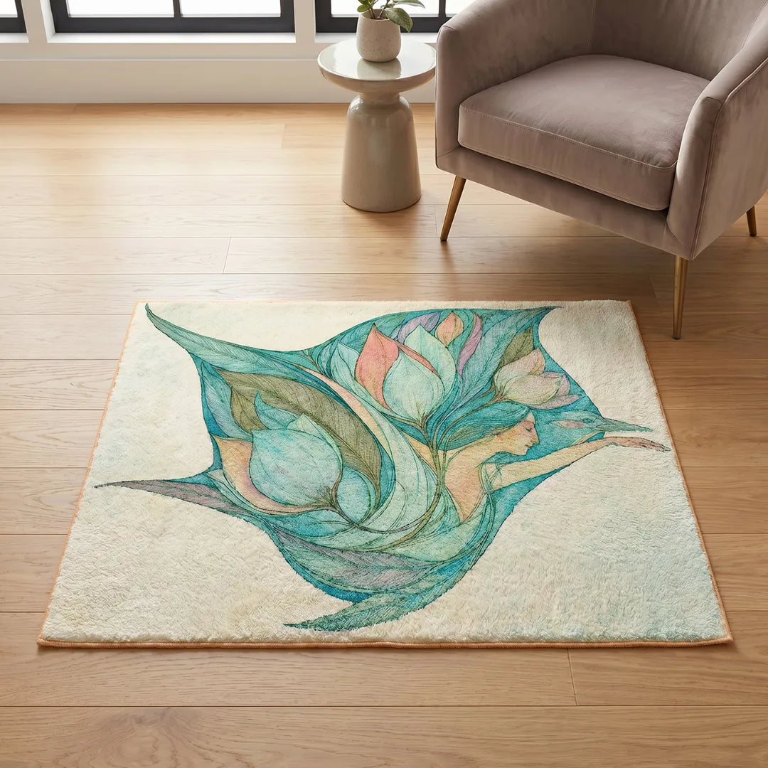 Scandinavian style rug living room