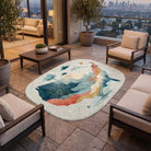 Irregular USA map rug patio balcony