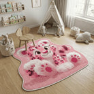 Irregular pink leopard rug kidsroom