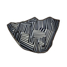 Irregular zebra striped rug bathroom