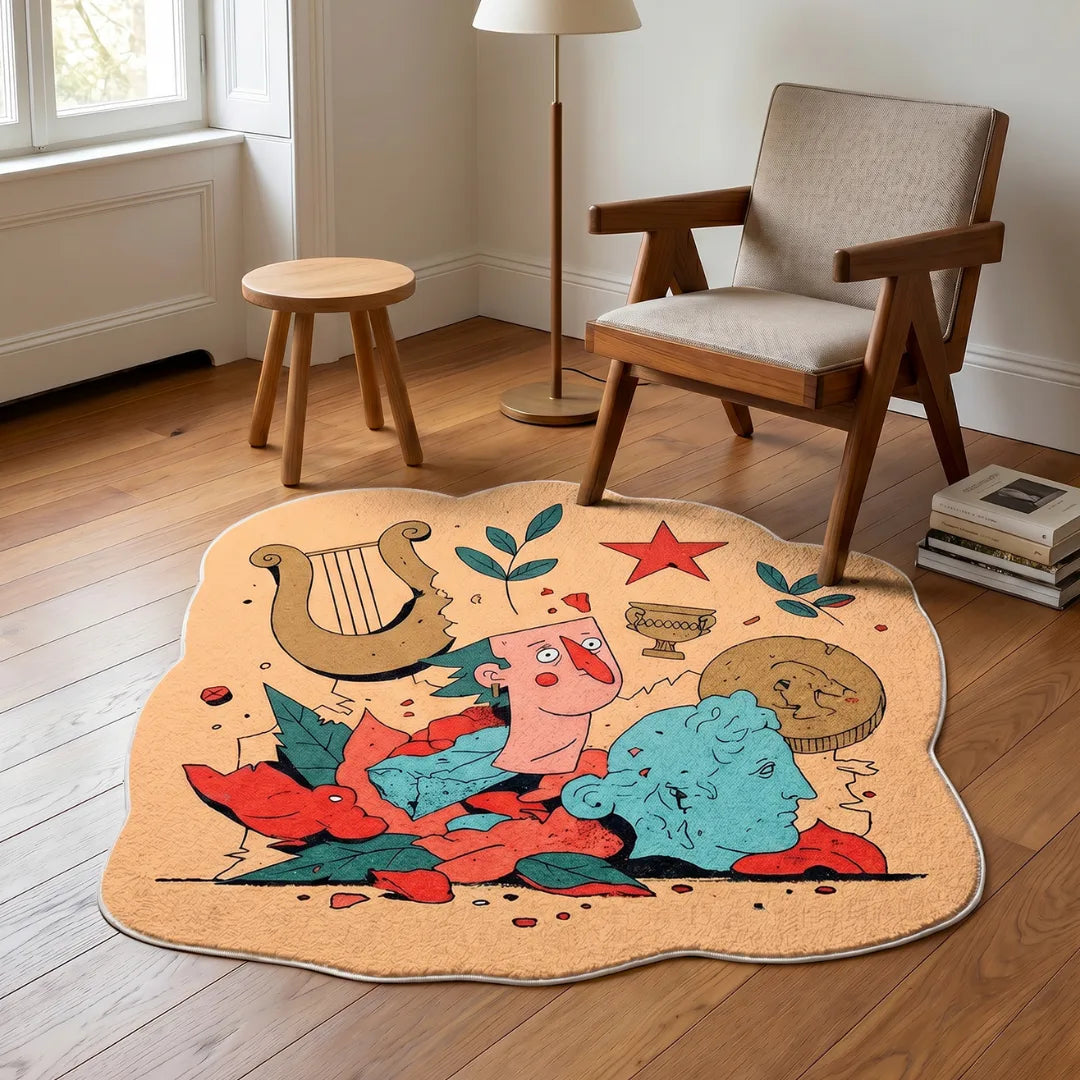 Scandinavian style rug living room