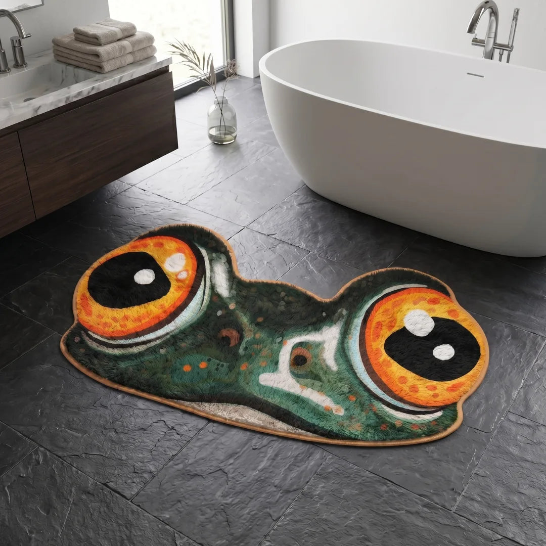 Irregular frog rug bathroom