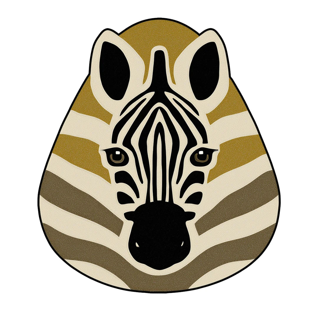 Irregular zebra face rug bathroom