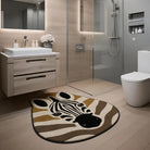 Irregular zebra face rug bathroom