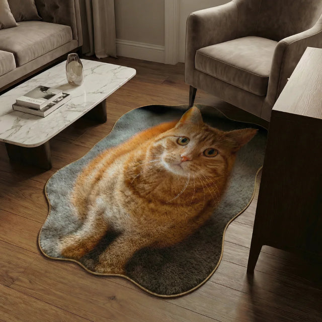 Golden Paws – Irregular Cat Rug | 3 x 3.5 ft | Living Room