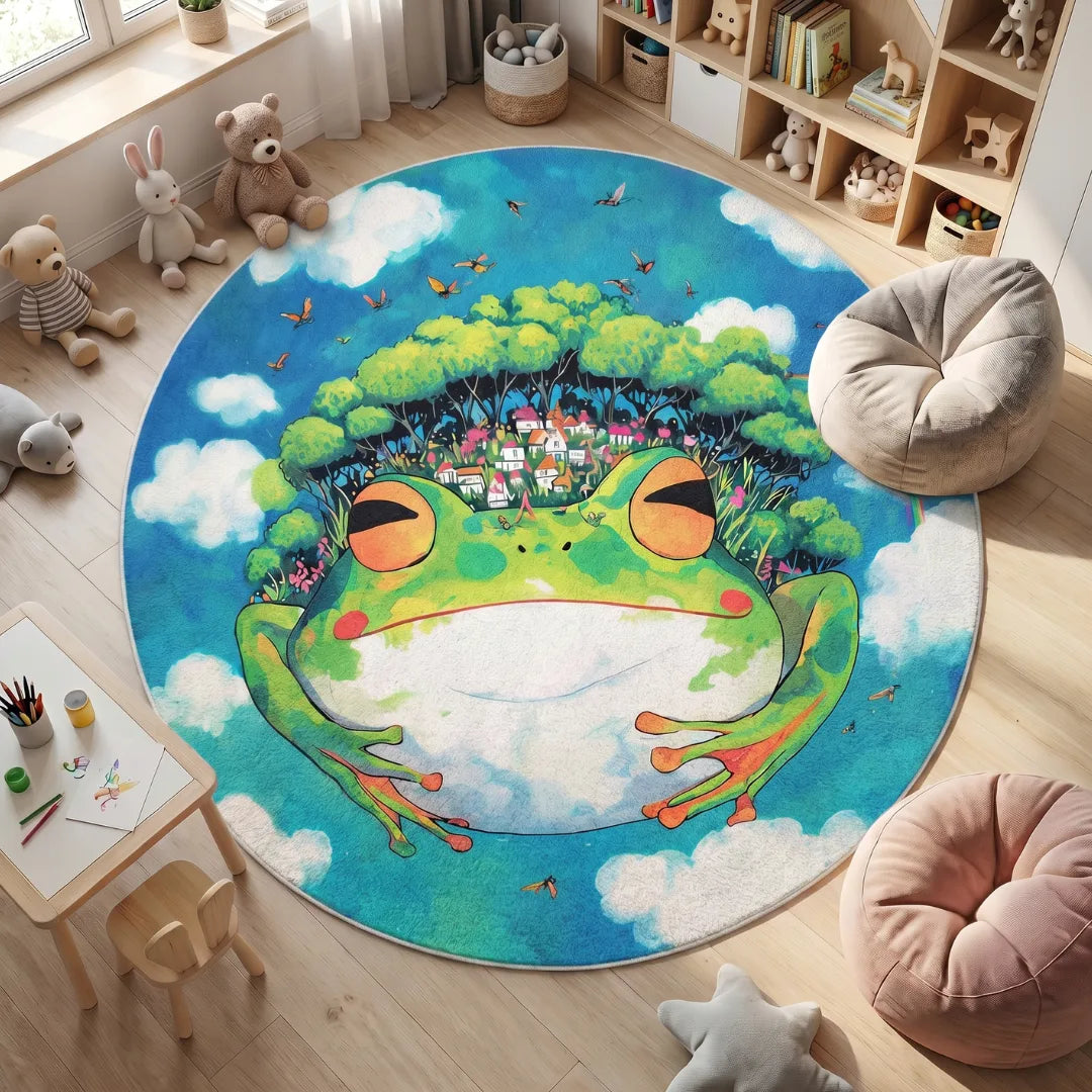 Frog style rug kidsroom
