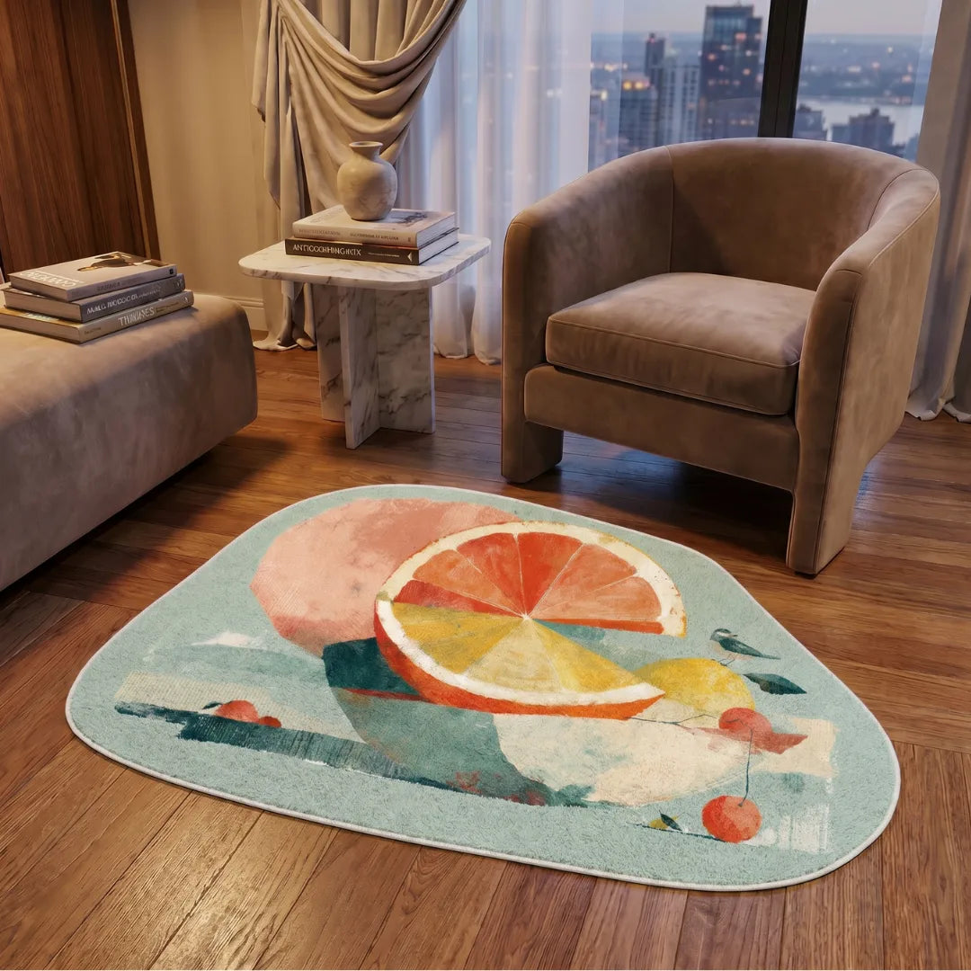 Irregular California summer rug living room