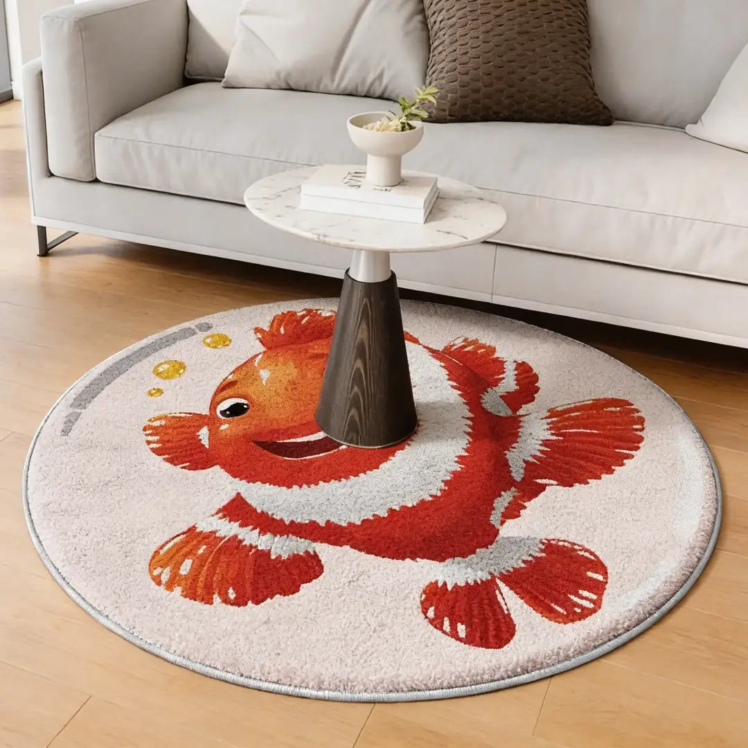 Irregular clown fish rug living room